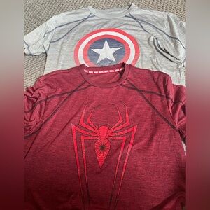 Small and medium wet dry marvel shirts, used in good condition